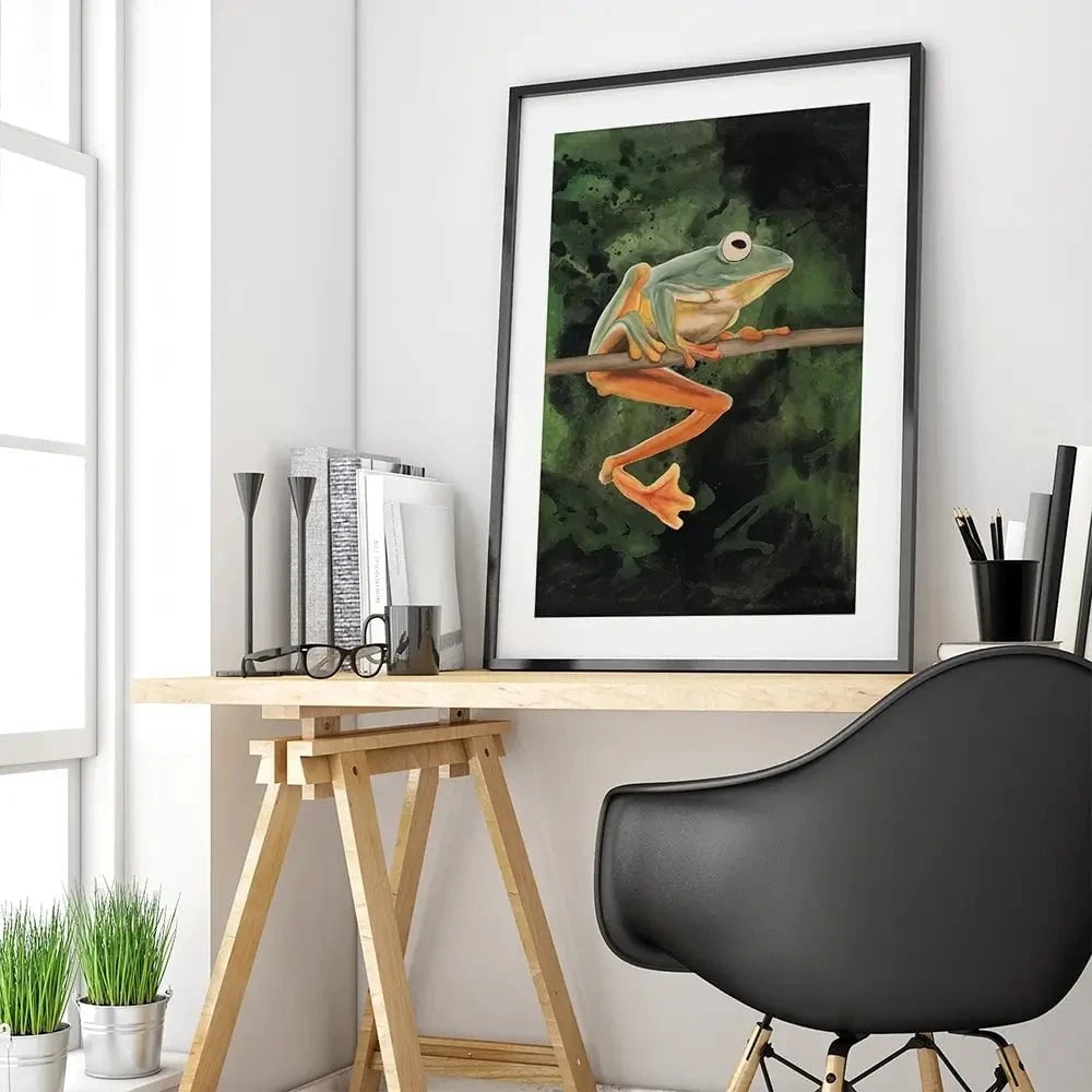 Watercolour Tree Frog Framed Art Print Watercolour Tree Frog Framed Art Print wall art product Michael Willett