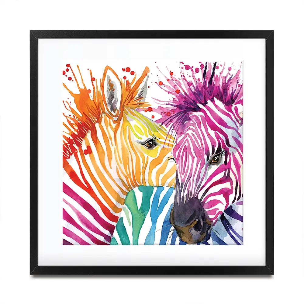 Watercolour Zebra Square Framed Art Print Watercolour Zebra Square Framed Art Print wall art product Faenkova Elena / Shutterstock