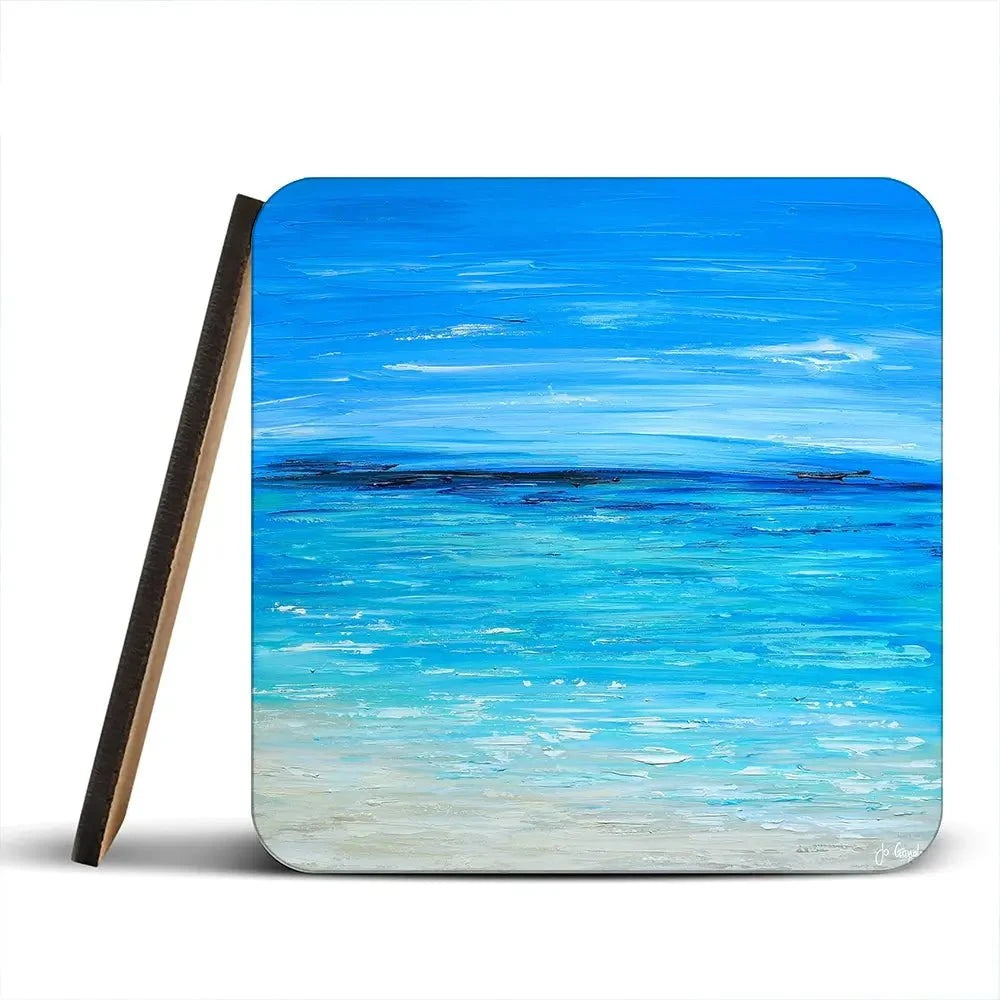 Waves Of Happiness Coaster Set Rainbow Soul Tree Coaster Set | Rainbow Soul Tree Art Coasters wall art product Jo Gough