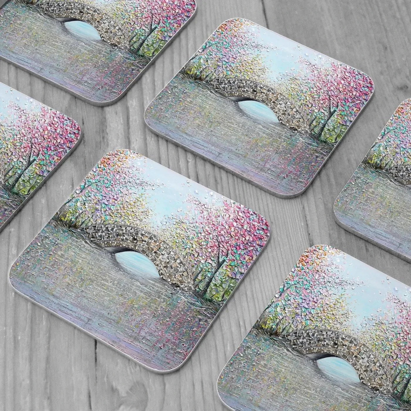 What A Wonderful World Coaster Set Rainbow Soul Tree Coaster Set | Rainbow Soul Tree Art Coasters wall art product Nada Khatib