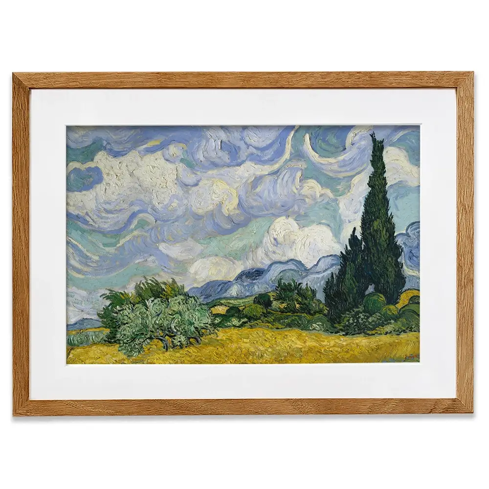 Wheat Field With Cypresses Framed Art Print Wheat Field With Cypresses Framed Art Print wall art product Vincent Van Gogh