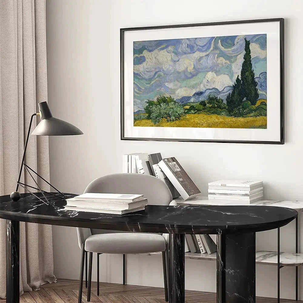 Wheat Field With Cypresses Framed Art Print Wheat Field With Cypresses Framed Art Print wall art product Vincent Van Gogh