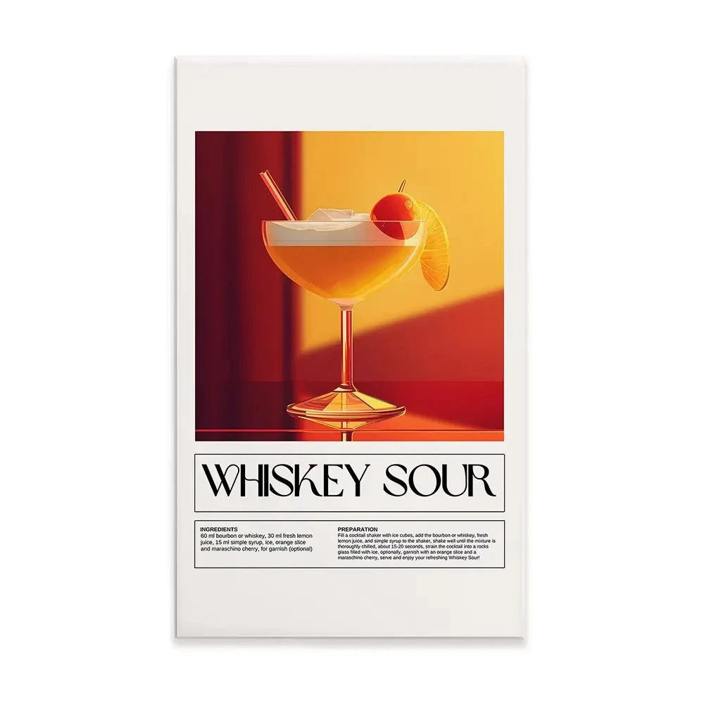 Whiskey Sour Recipe Canvas Print Whiskey Sour Recipe Canvas Print wall art product Art Print Shop