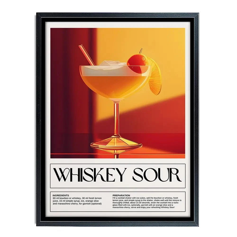 Whiskey Sour Recipe Canvas Print Whiskey Sour Recipe Canvas Print wall art product Art Print Shop