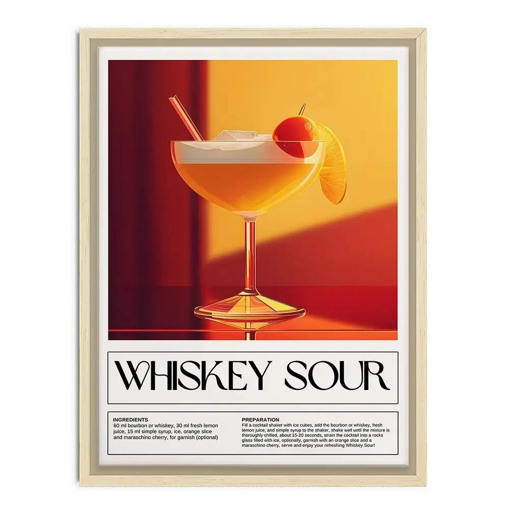 Whiskey Sour Recipe Canvas Print Whiskey Sour Recipe Canvas Print wall art product Art Print Shop