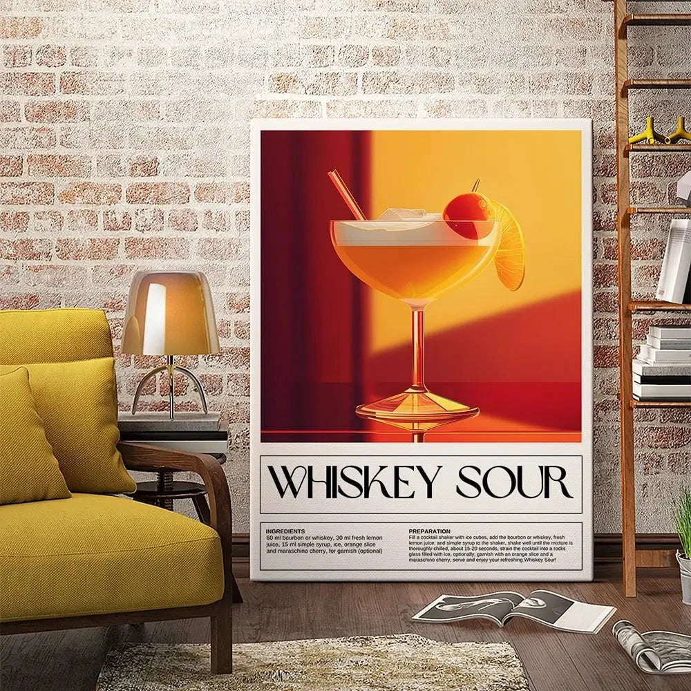 Whiskey Sour Recipe Canvas Print Whiskey Sour Recipe Canvas Print wall art product Art Print Shop
