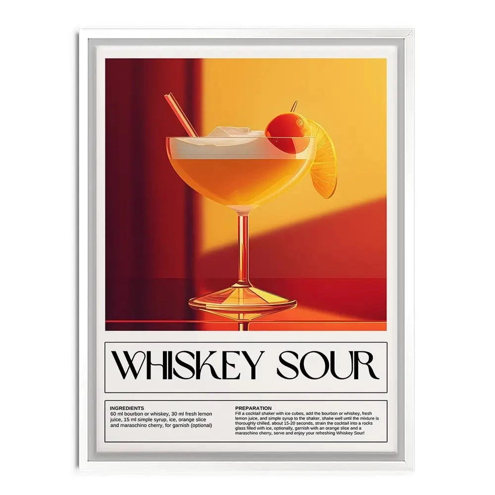 Whiskey Sour Recipe Canvas Print Whiskey Sour Recipe Canvas Print wall art product Art Print Shop