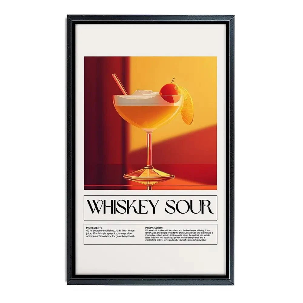Whiskey Sour Recipe Canvas Print Whiskey Sour Recipe Canvas Print wall art product Art Print Shop