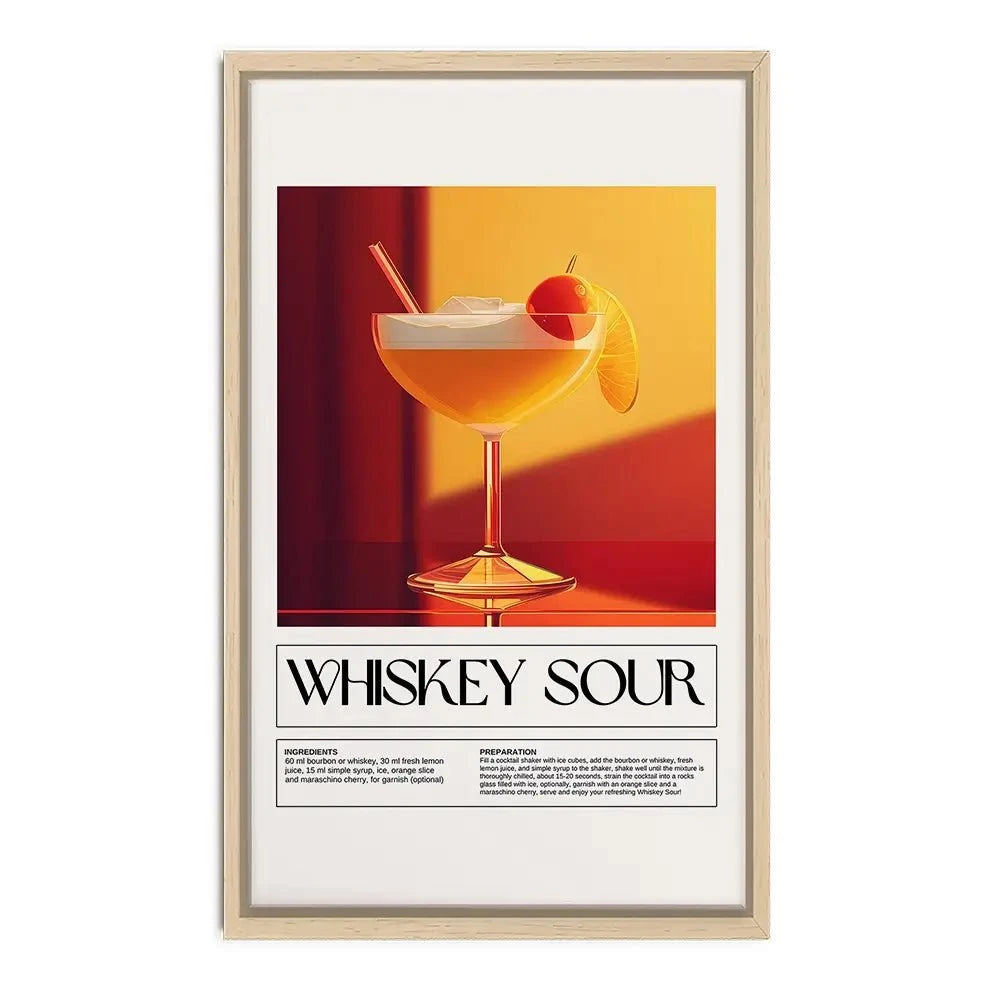 Whiskey Sour Recipe Canvas Print Whiskey Sour Recipe Canvas Print wall art product Art Print Shop