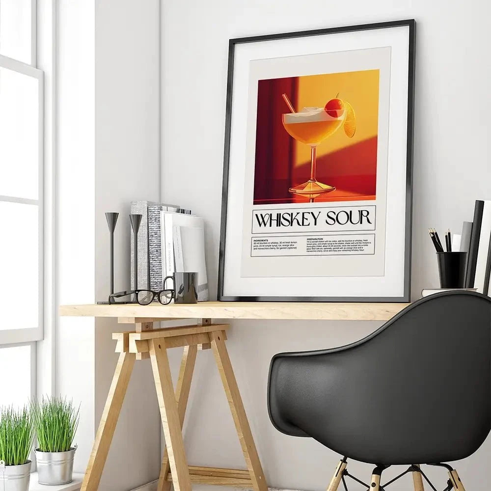 Whiskey Sour Recipe Framed Art Print Whiskey Sour Recipe Framed Art Print wall art product Art Print Shop