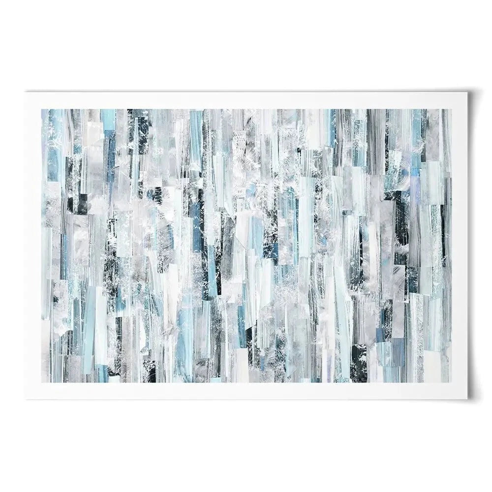 White And Blue Stripes Art Print White And Blue Stripes Art Print wall art product openeyed / Shutterstock