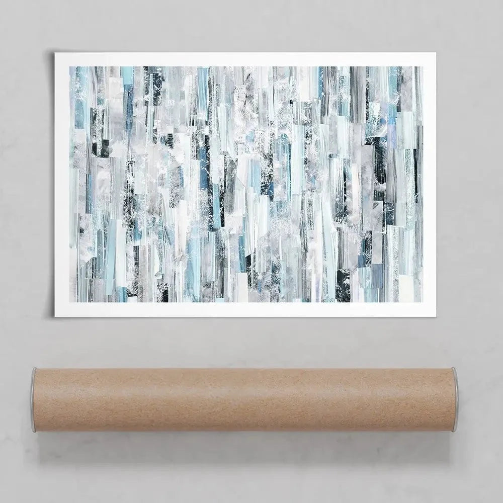 White And Blue Stripes Art Print White And Blue Stripes Art Print wall art product openeyed / Shutterstock