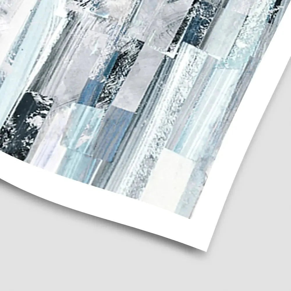 White And Blue Stripes Art Print White And Blue Stripes Art Print wall art product openeyed / Shutterstock