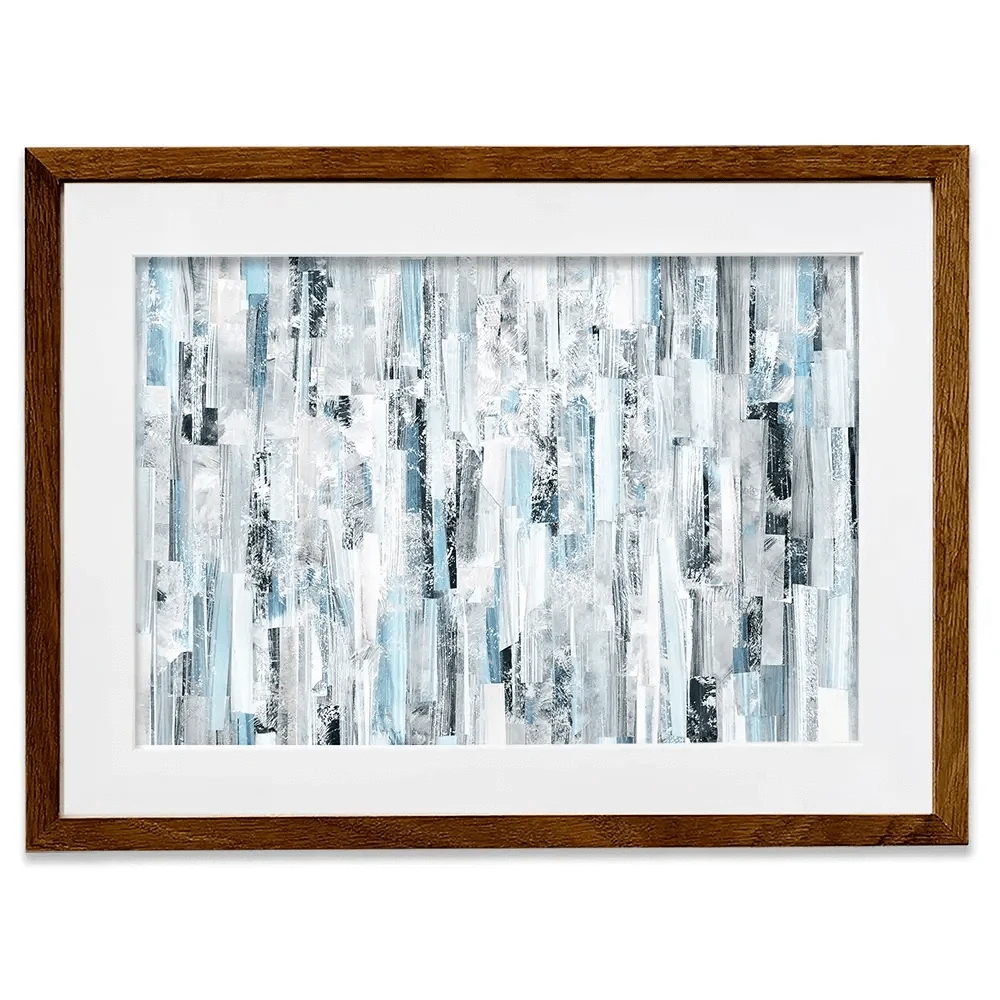 White And Blue Stripes Framed Art Print White And Blue Stripes Framed Art Print wall art product openeyed / Shutterstock