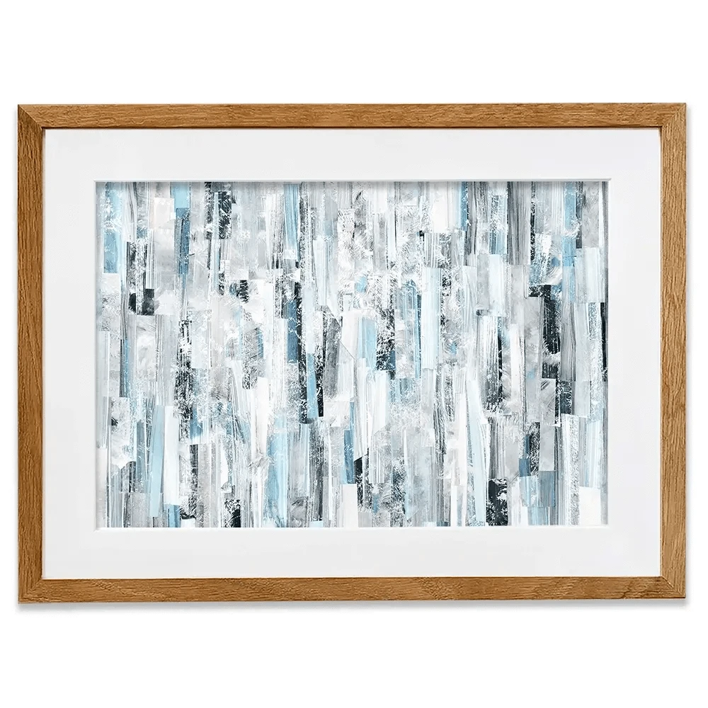 White And Blue Stripes Framed Art Print White And Blue Stripes Framed Art Print wall art product openeyed / Shutterstock