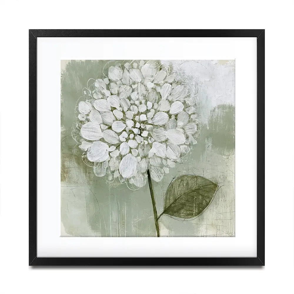 White Dahlia On Sage Square Framed Art Print White Dahlia On Sage Square Framed Art Print wall art product Chromatic Storm Studio