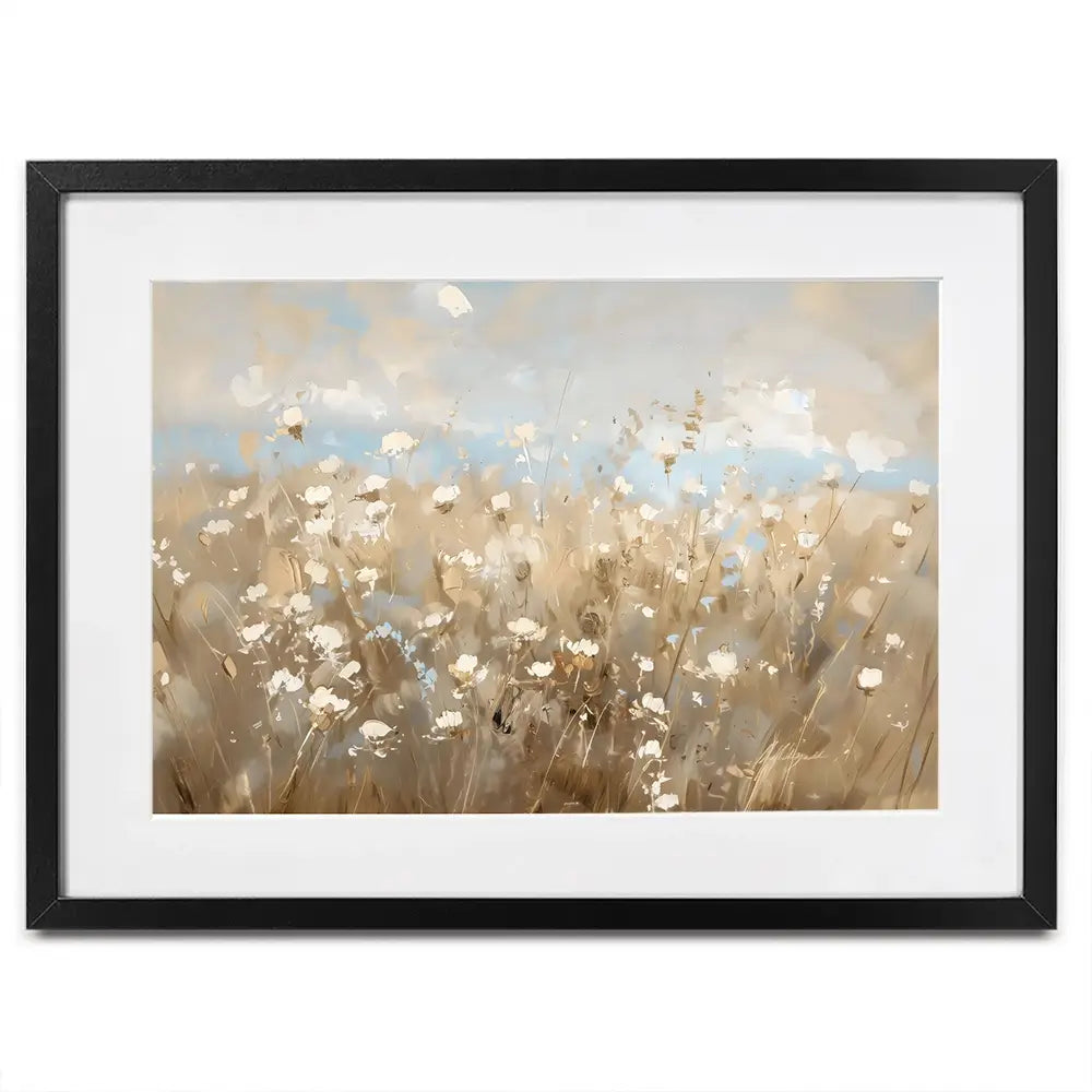 White Flower Field Framed Art Print White Flower Field Framed Art Print wall art product LSR Design Studio - Independent
