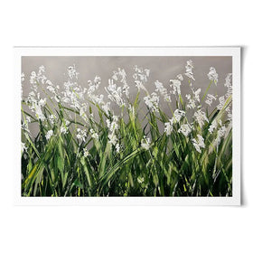 White Flowers Green Stems Art Print White Flowers Green Stems Art Print wall art product Osnat Tzadok