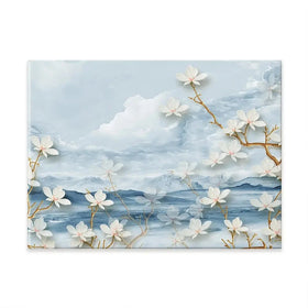 White Flowers Soft Blue Canvas Print White Flowers Soft Blue Canvas Print wall art product Tim Kats / Shutterstock