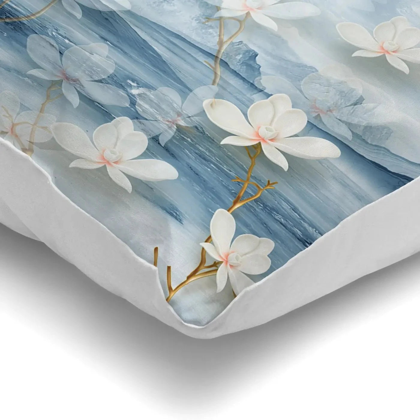 White Flowers Soft Blue Cushion White Flowers Soft Blue Cushion wall art product Tim Kats / Shutterstock