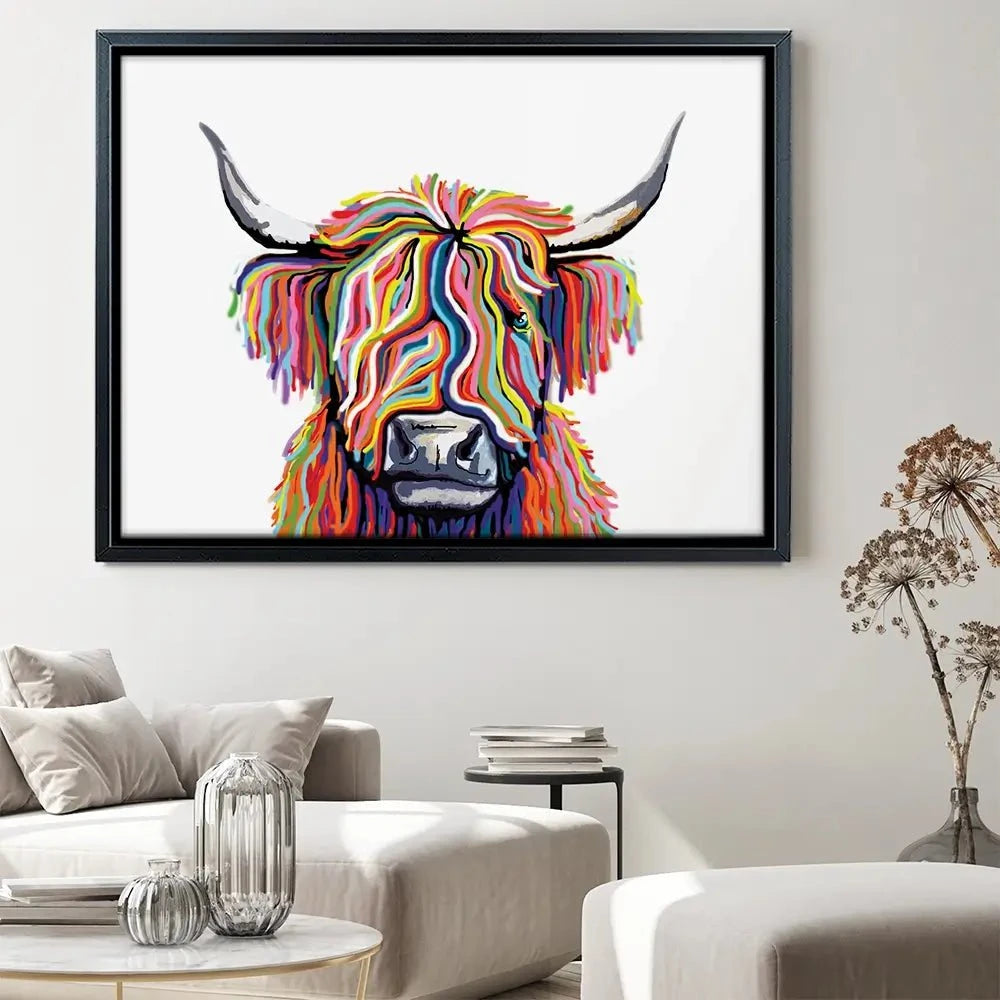 White Highland Cow Canvas Print White Highland Cow Canvas Print | White Highland Cow Canvas Artworks wall art product Independent