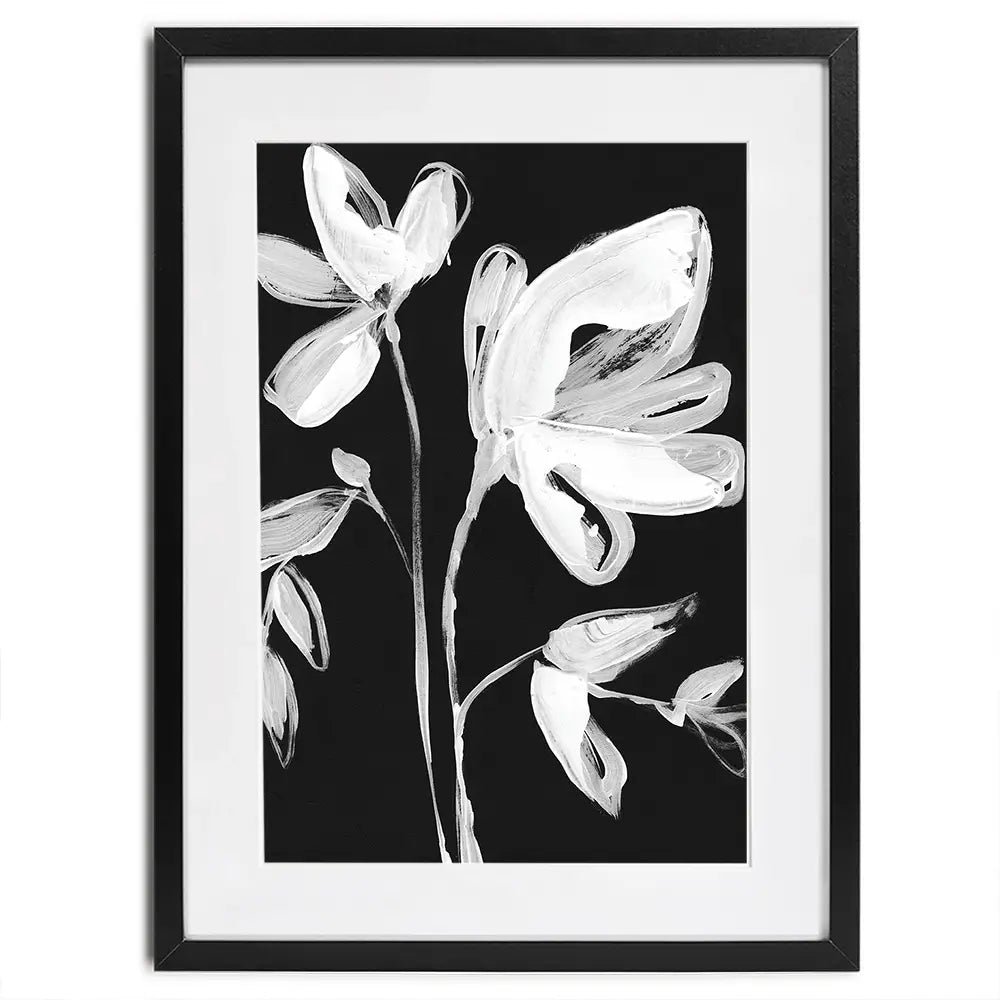 White Whimsical Flowers 2 Framed Art Print White Whimsical Flowers 2 Framed Art Print wall art product Jennifer Goldberger