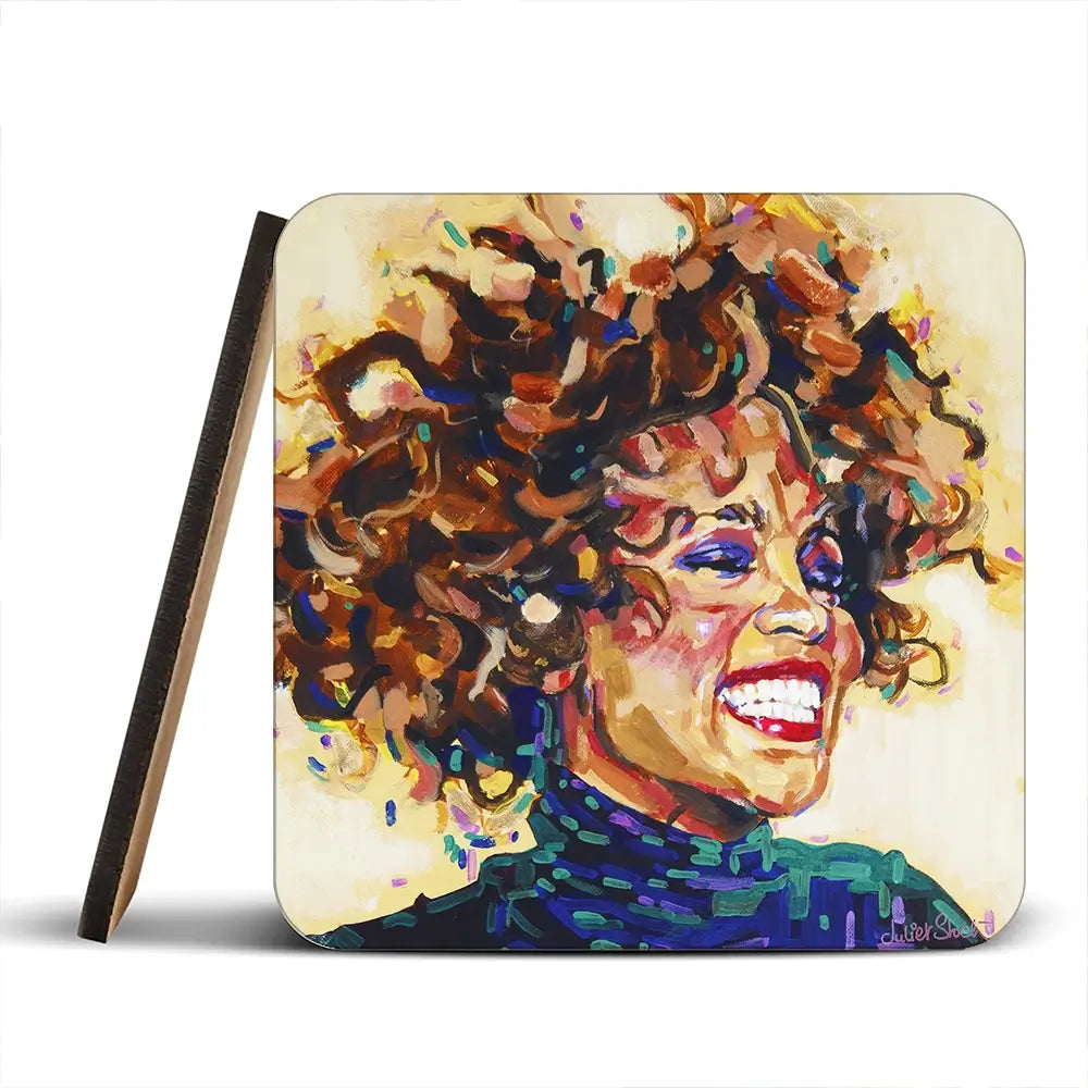 Whitney Houston I Wanna Dance Coaster Set Whitney Houston I Wanna Dance Coaster Set wall art product Juliet Stockton