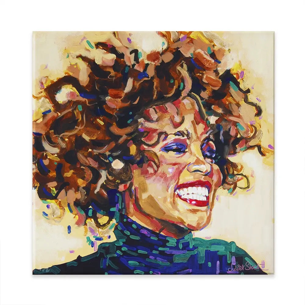 Whitney Houston I Wanna Dance Square Canvas Print Whitney Houston I Wanna Dance Square Canvas Print wall art product Juliet Stockton
