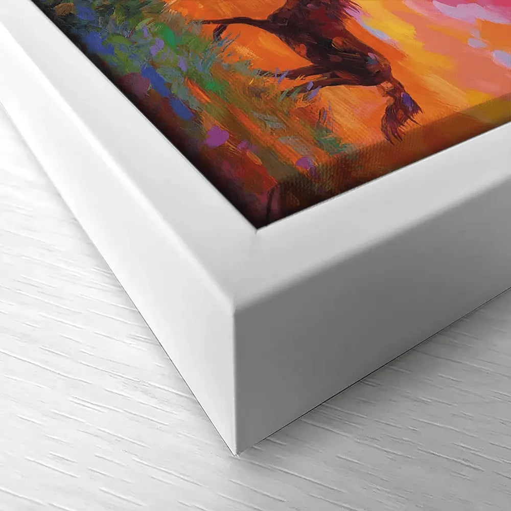 Wild Horses Running At Sunset Canvas Print Wild Horses Running At Sunset Canvas Print wall art product Leon Devenice