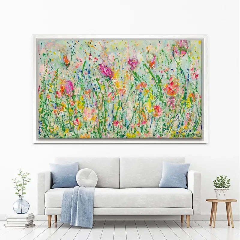 Wild Meadow In Green Canvas Print Wild Meadow In Green Canvas Print wall art product Jane Brookshaw