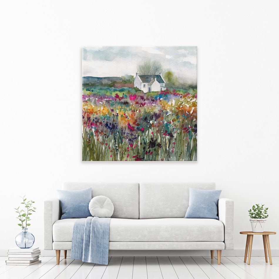 Wildflower Cottage Canvas Print wall art product Carol Robinson