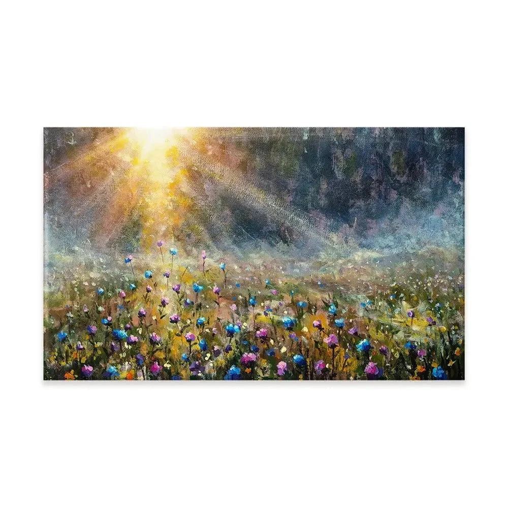 Wildflower Field At Sunrise Canvas Print Wildflower Field At Sunrise Canvas Print wall art product Valery Rybakow / Shutterstock