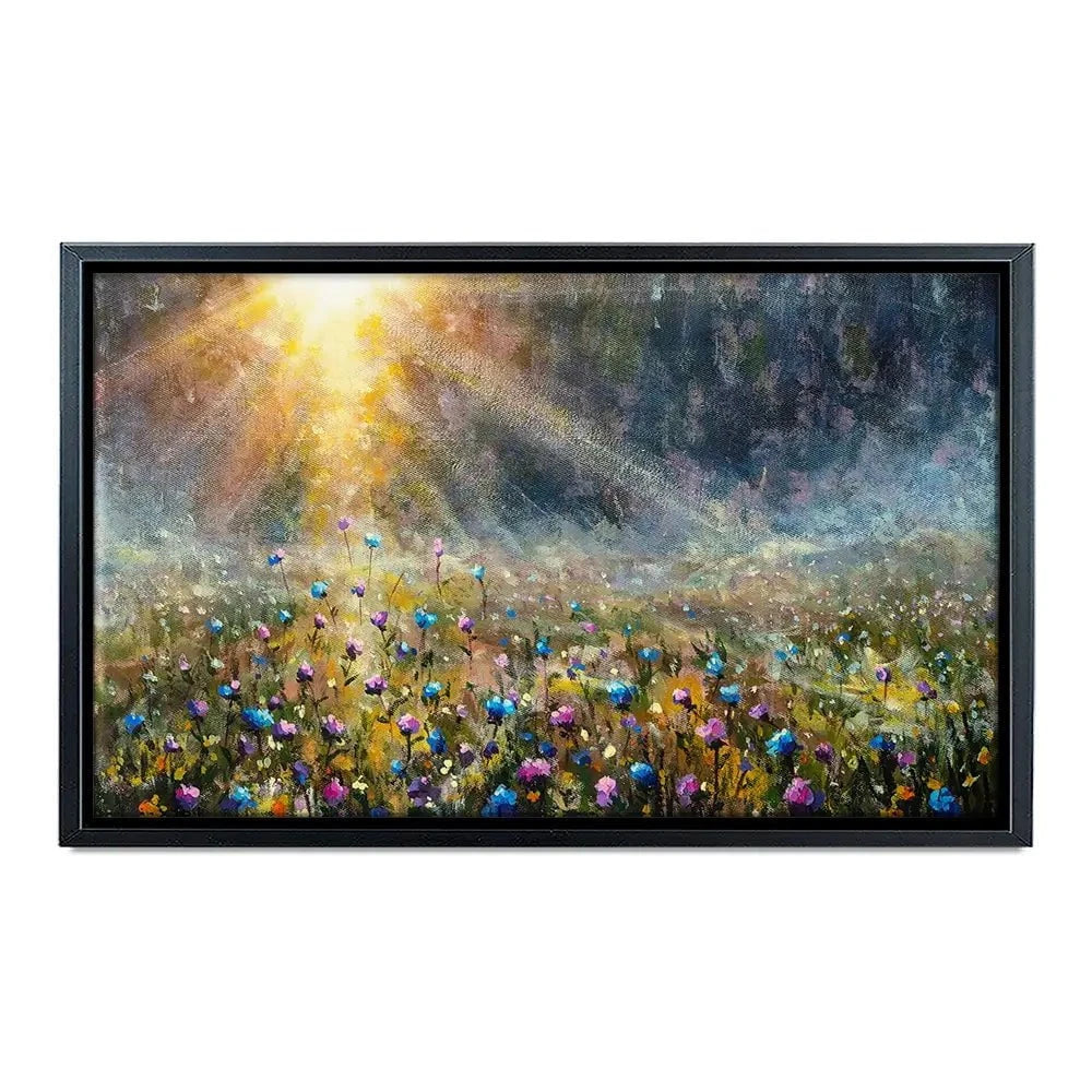 Wildflower Field At Sunrise Canvas Print Wildflower Field At Sunrise Canvas Print wall art product Valery Rybakow / Shutterstock