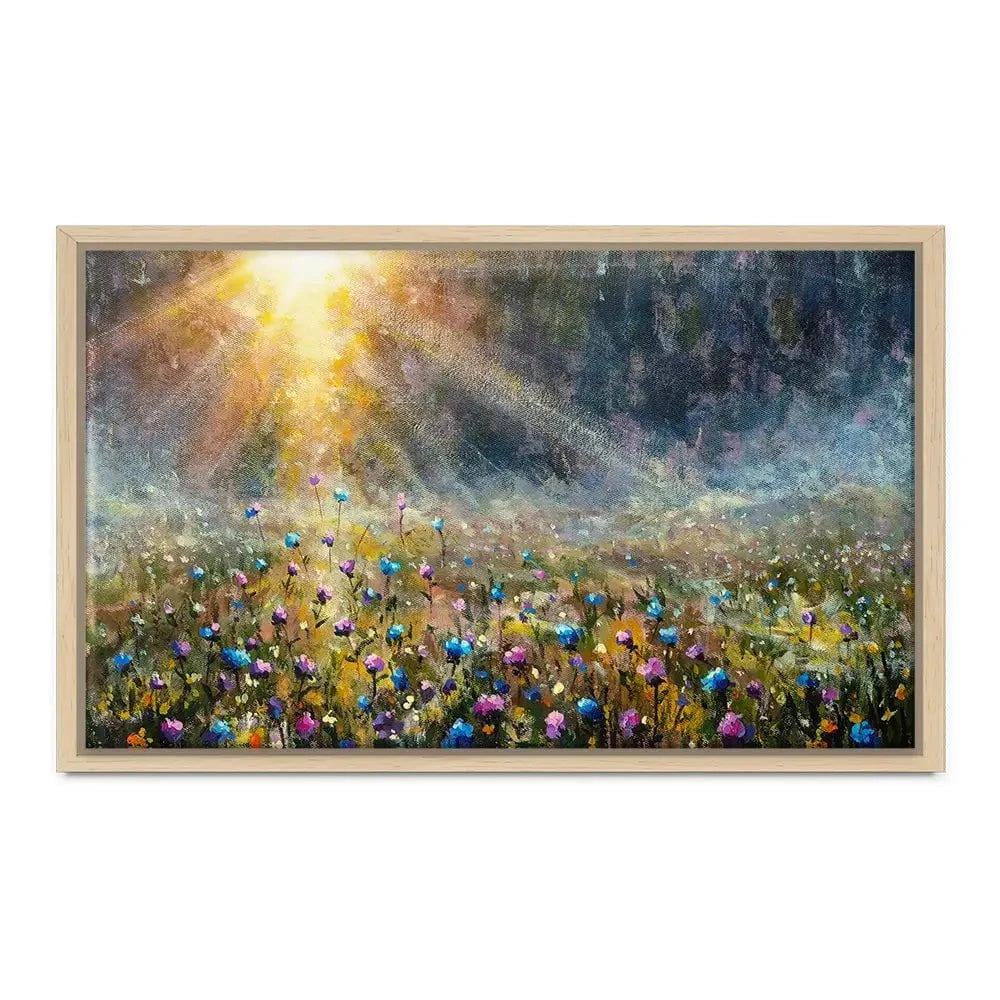 Wildflower Field At Sunrise Canvas Print Wildflower Field At Sunrise Canvas Print wall art product Valery Rybakow / Shutterstock