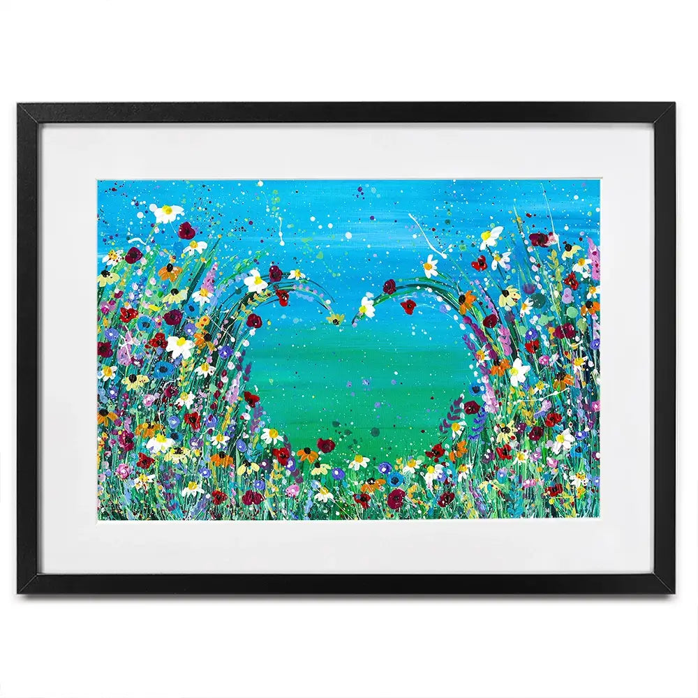 Wildflower Heart Framed Art Print Wildflower Heart Framed Art Print wall art product Emma LC Art