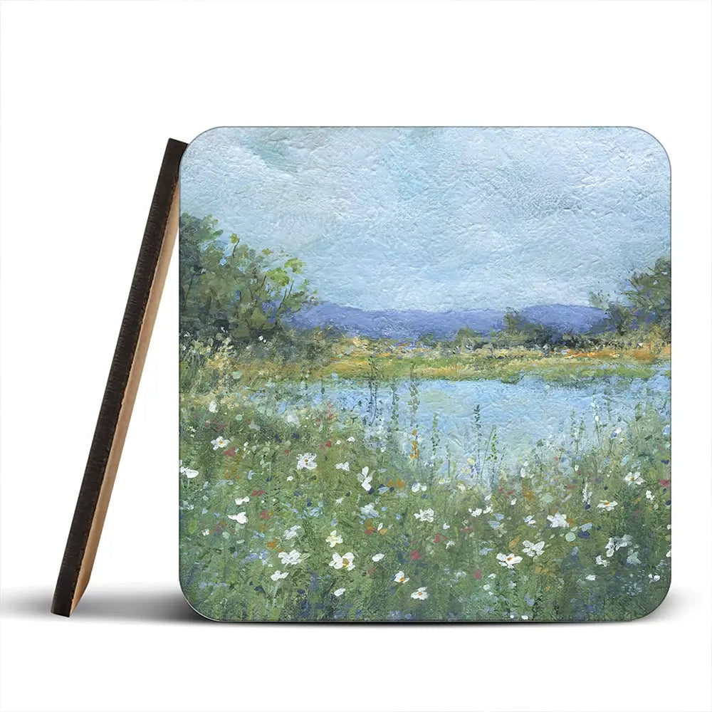 Wildflower Lake Coaster Set Wildflower Lake Coaster Set wall art product Carol Robinson