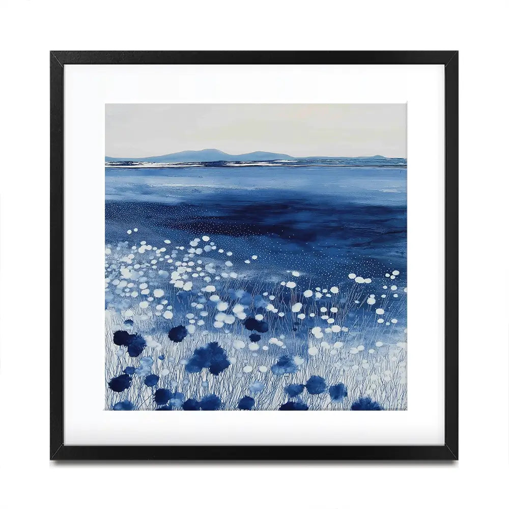 Wildflowers And Distant Mountains Square Framed Art Print Wildflowers And Distant Mountains Square Framed Art Print wall art product Chromatic Storm Studio