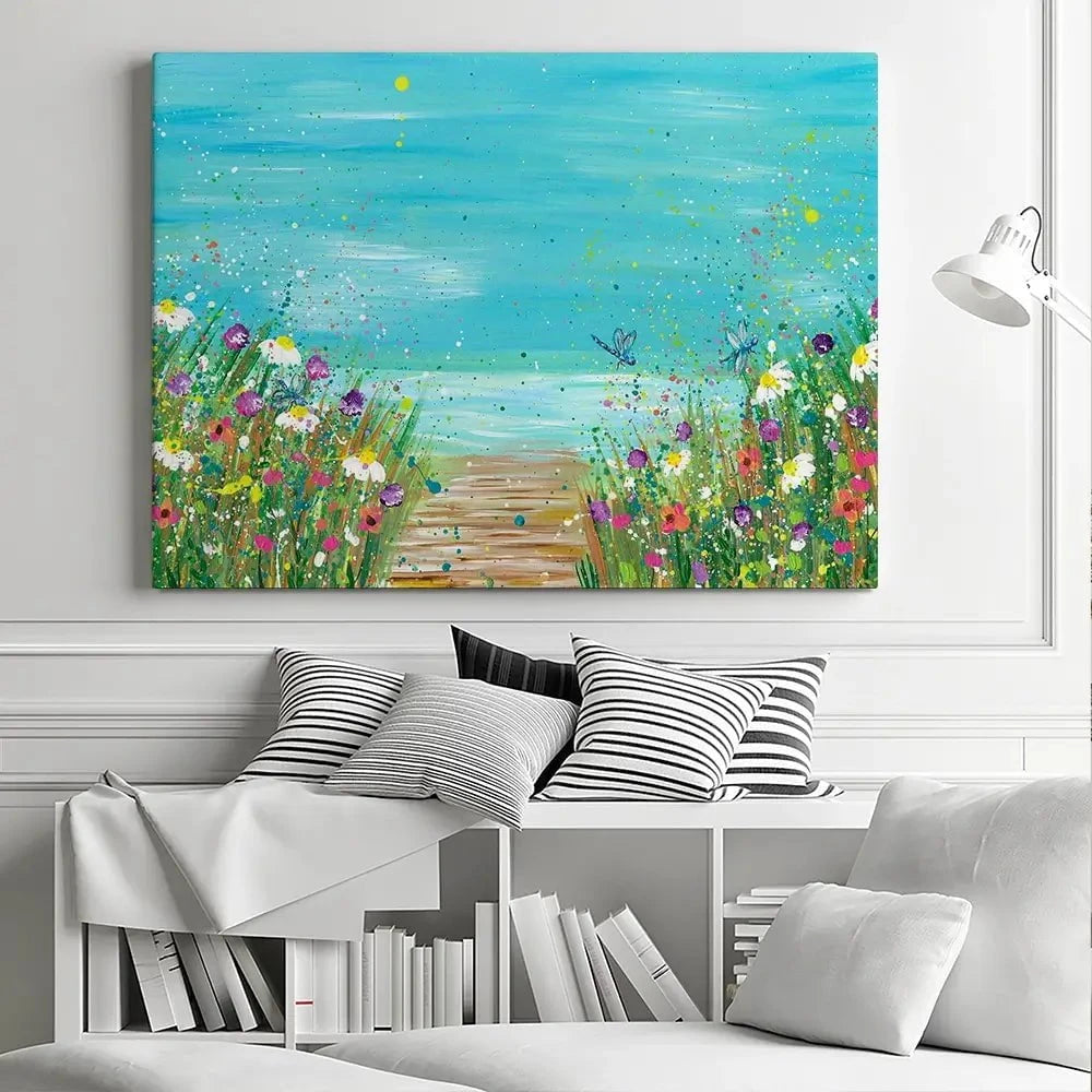 Wildflowers At The Beach Canvas Print Wildflowers At The Beach Canvas Print wall art product Emma LC Art