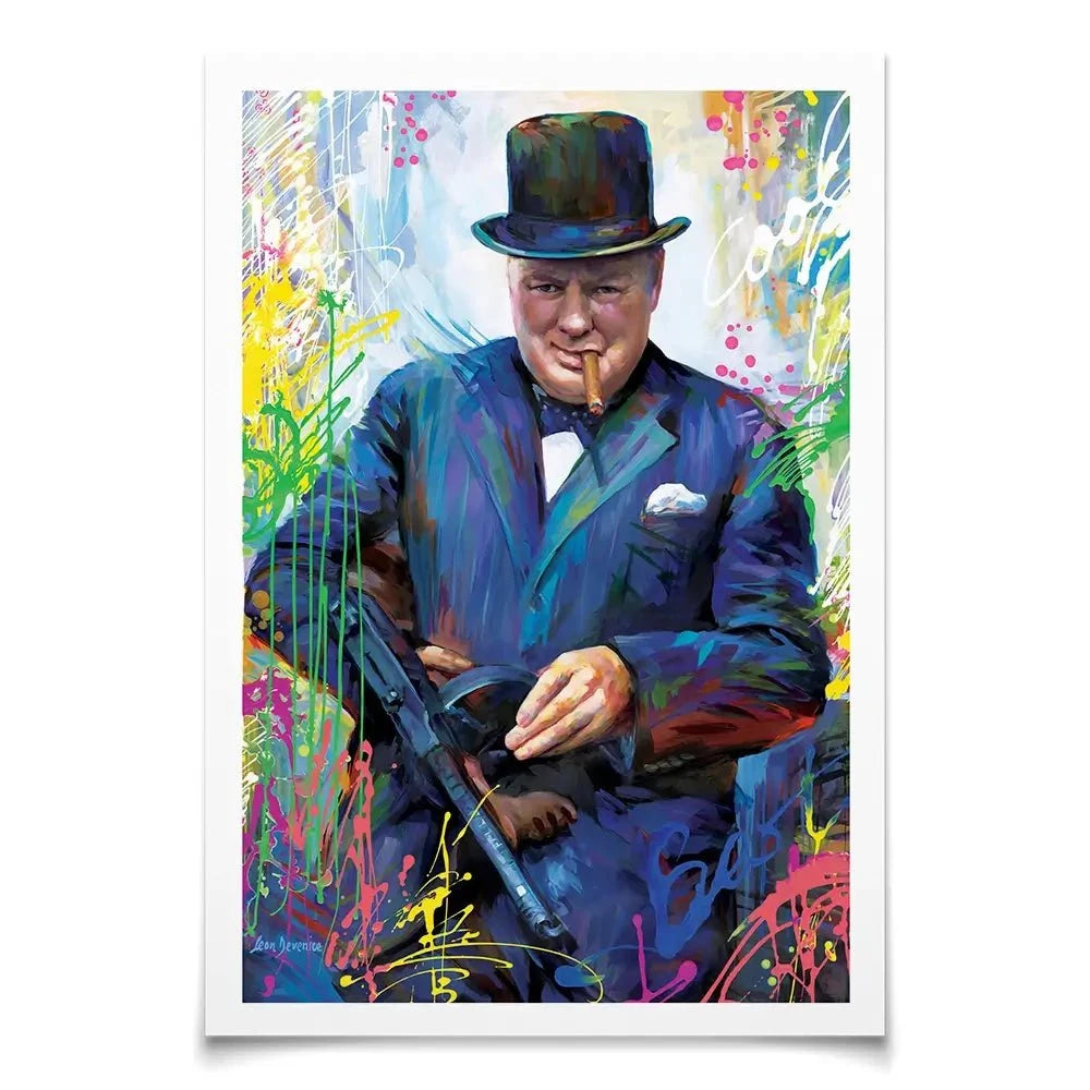 Winston Churchill - Anonymous - Framed art Print main image 1