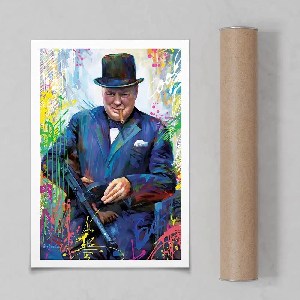 Winston Churchill Art Print Winston Churchill Art Print wall art product Leon Devenice