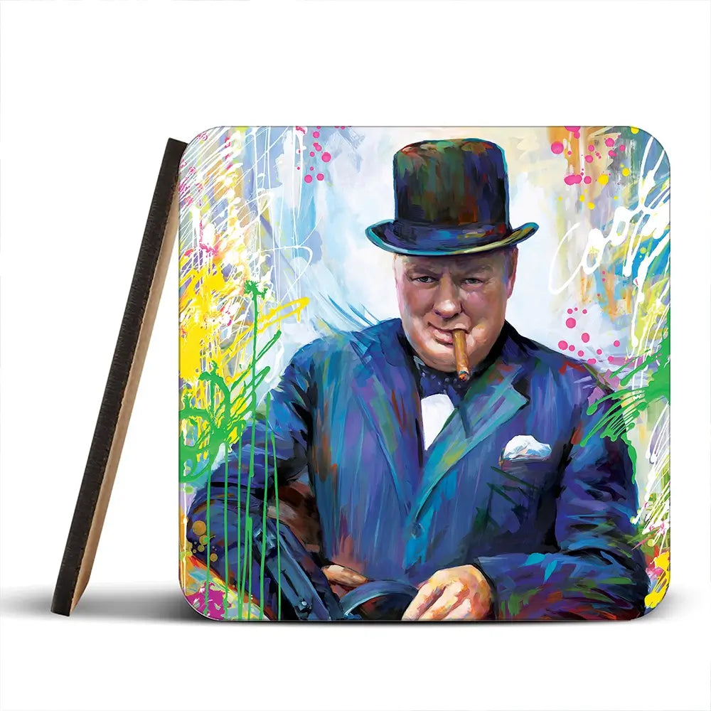 Winston Churchill Coaster Set Winston Churchill Coaster Set wall art product Art Print Shop