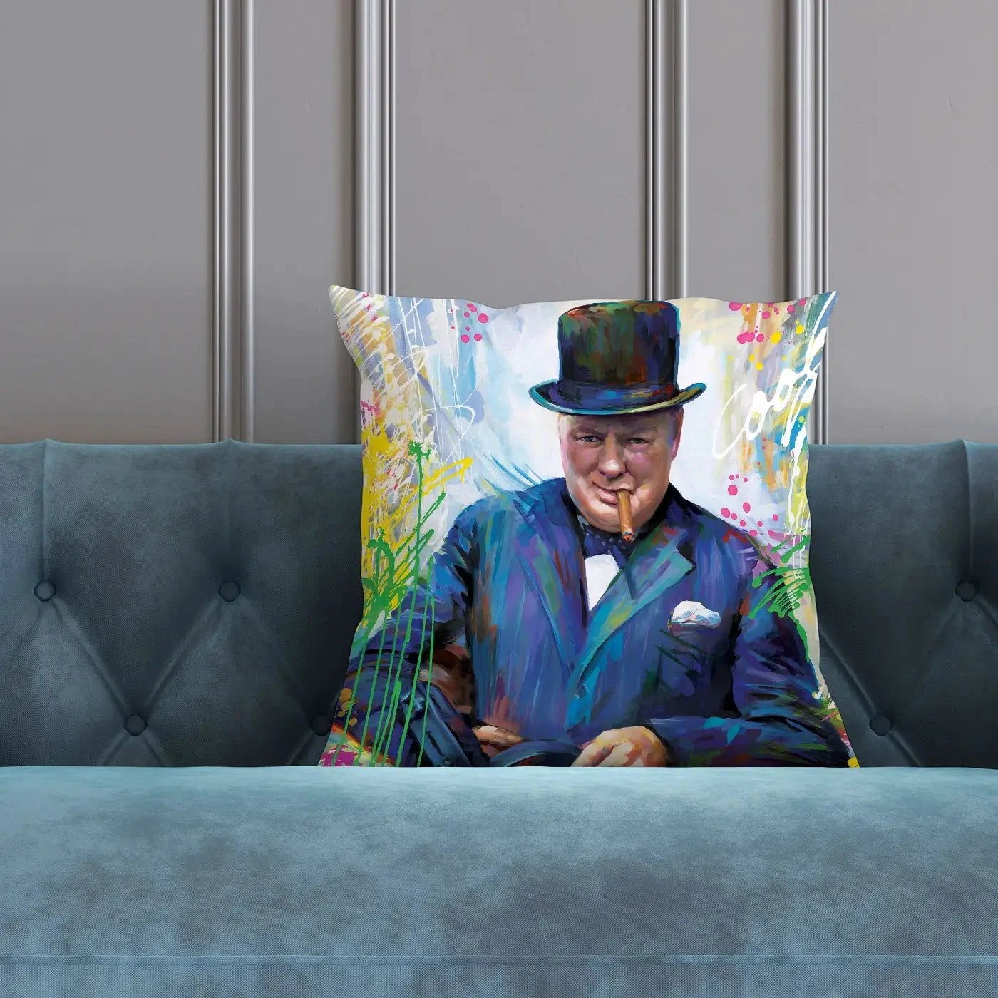 Winston Churchill Cushion Winston Churchill Cushion wall art product Leon Devenice