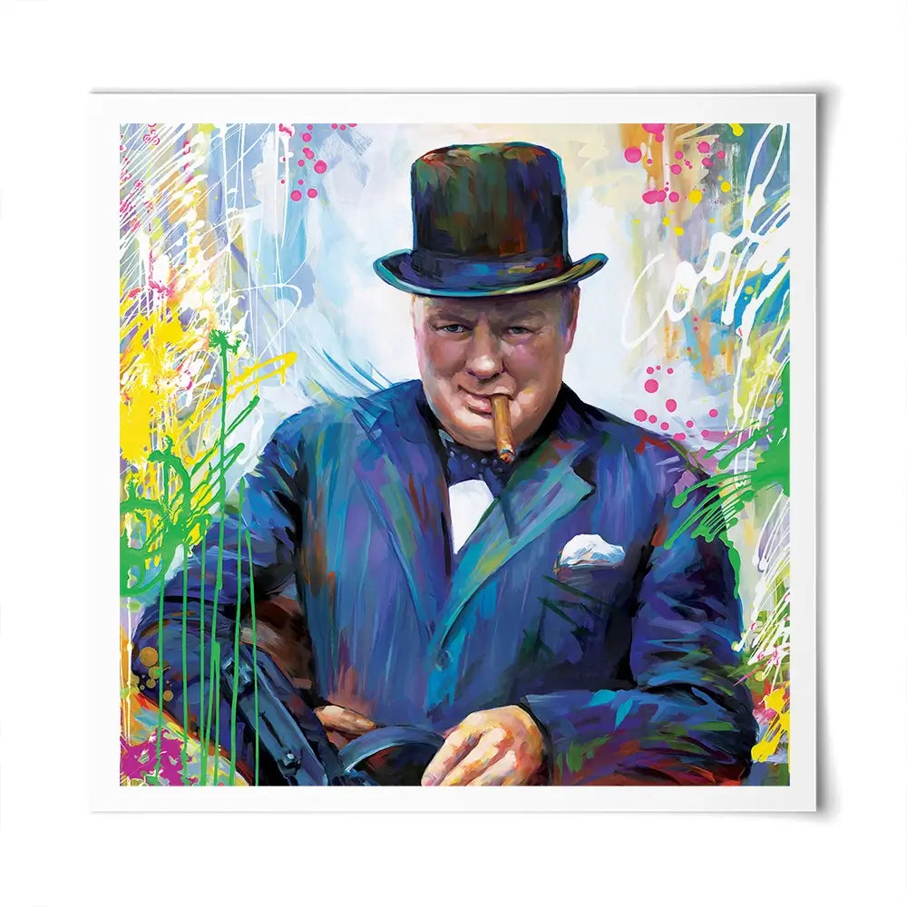 Winston Churchill Square Art Print Winston Churchill Square Art Print wall art product Art Print Shop