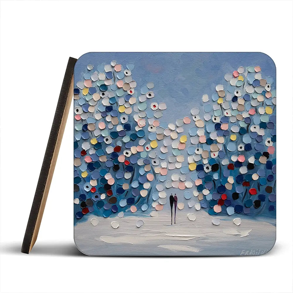 Winter In The Garden Coaster Set Winter In The Garden Coaster Set wall art product Ekaterina Ermilkina