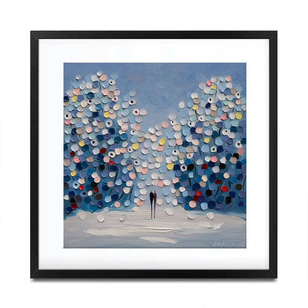 Winter In The Garden Square Framed Art Print Winter In The Garden Square Framed Art Print wall art product Ekaterina Ermilkina