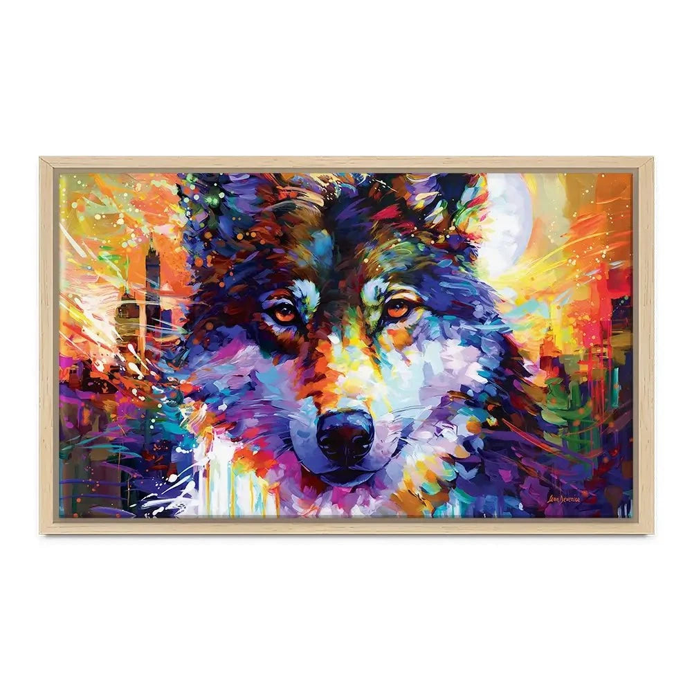 Wolfs Journey Leads To The City Canvas Print Wolfs Journey Leads To The City Canvas Print wall art product Leon Devenice