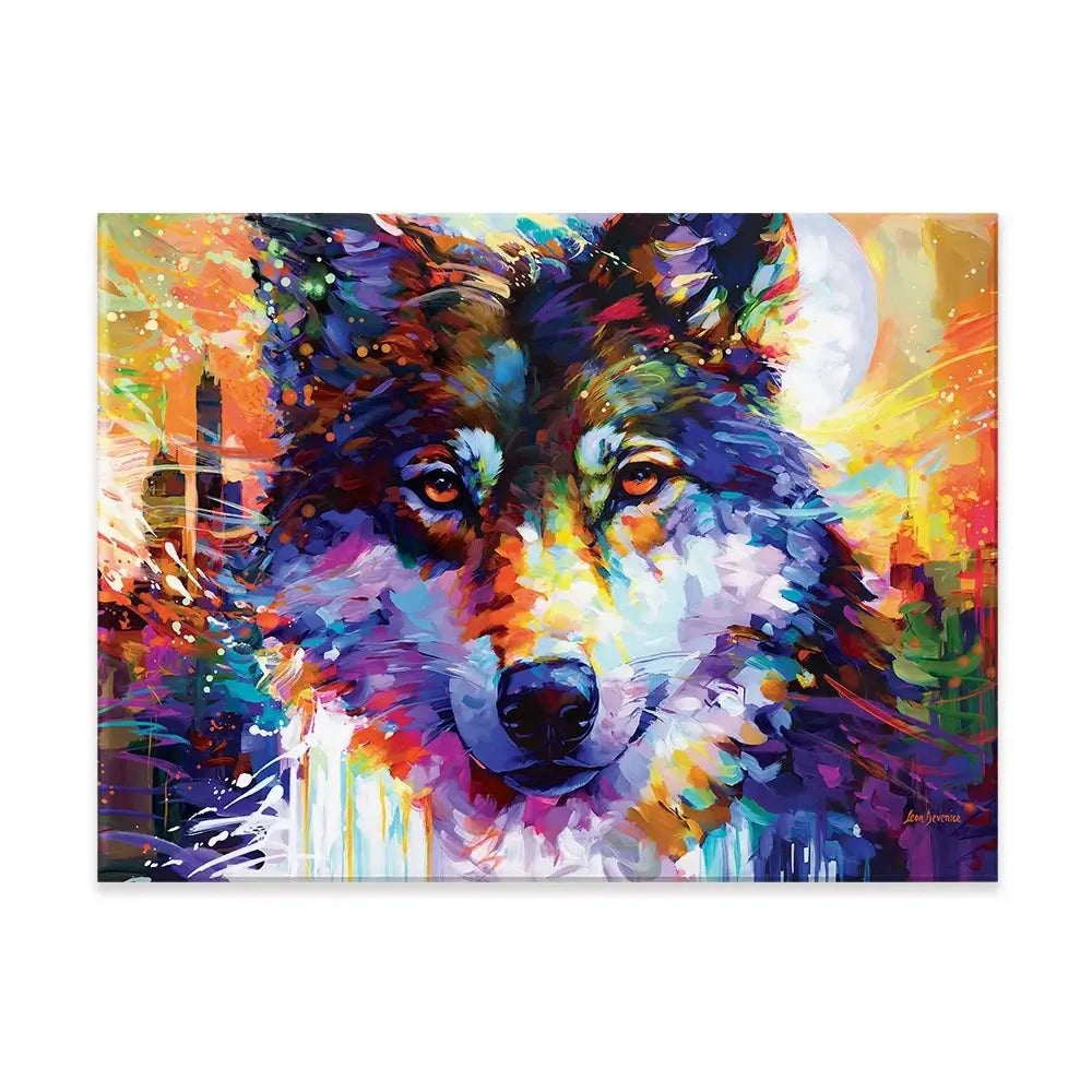 Wolfs Journey Leads To The City Canvas Print Wolfs Journey Leads To The City Canvas Print wall art product Leon Devenice