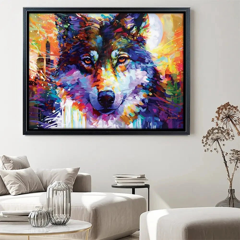 Wolfs Journey Leads To The City Canvas Print Wolfs Journey Leads To The City Canvas Print wall art product Leon Devenice