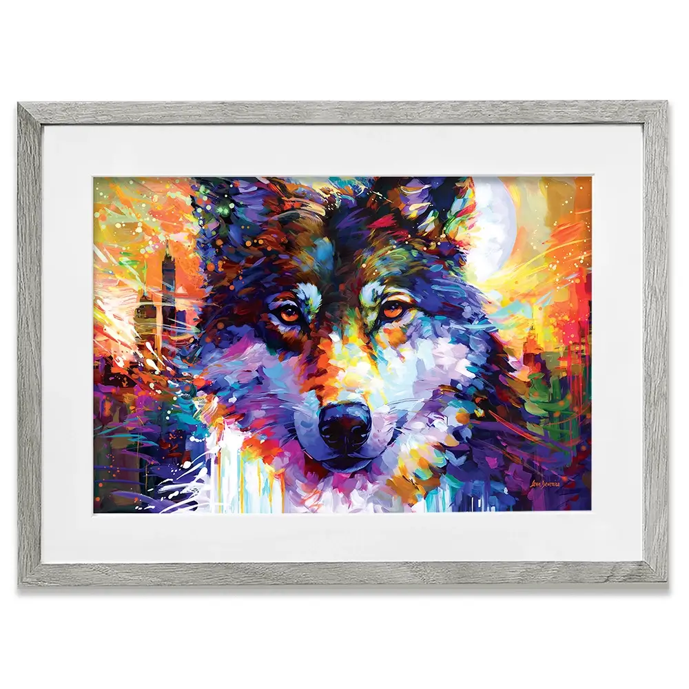 Wolfs Journey Leads To The City Framed Art Print Wolfs Journey Leads To The City Framed Art Print wall art product Leon Devenice