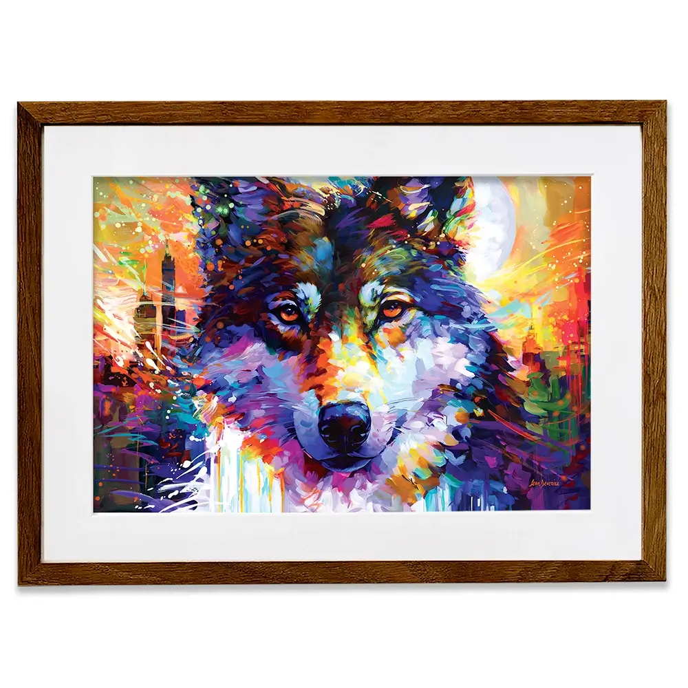 Wolfs Journey Leads To The City Framed Art Print Wolfs Journey Leads To The City Framed Art Print wall art product Leon Devenice